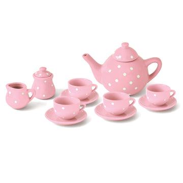 pink porcelain tea set