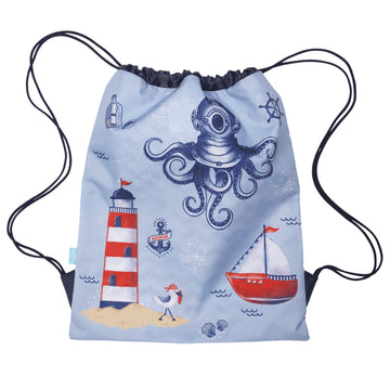 small library/swimming drawstring bag; sailor
