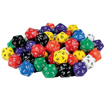 1-20 numeral dice; small