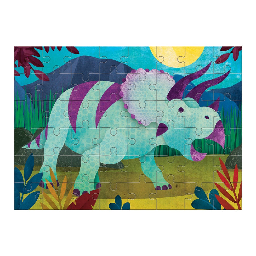 triceratops dinosaur mini puzzle - 48 piece