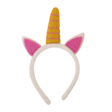 felt unicorn headband; pink