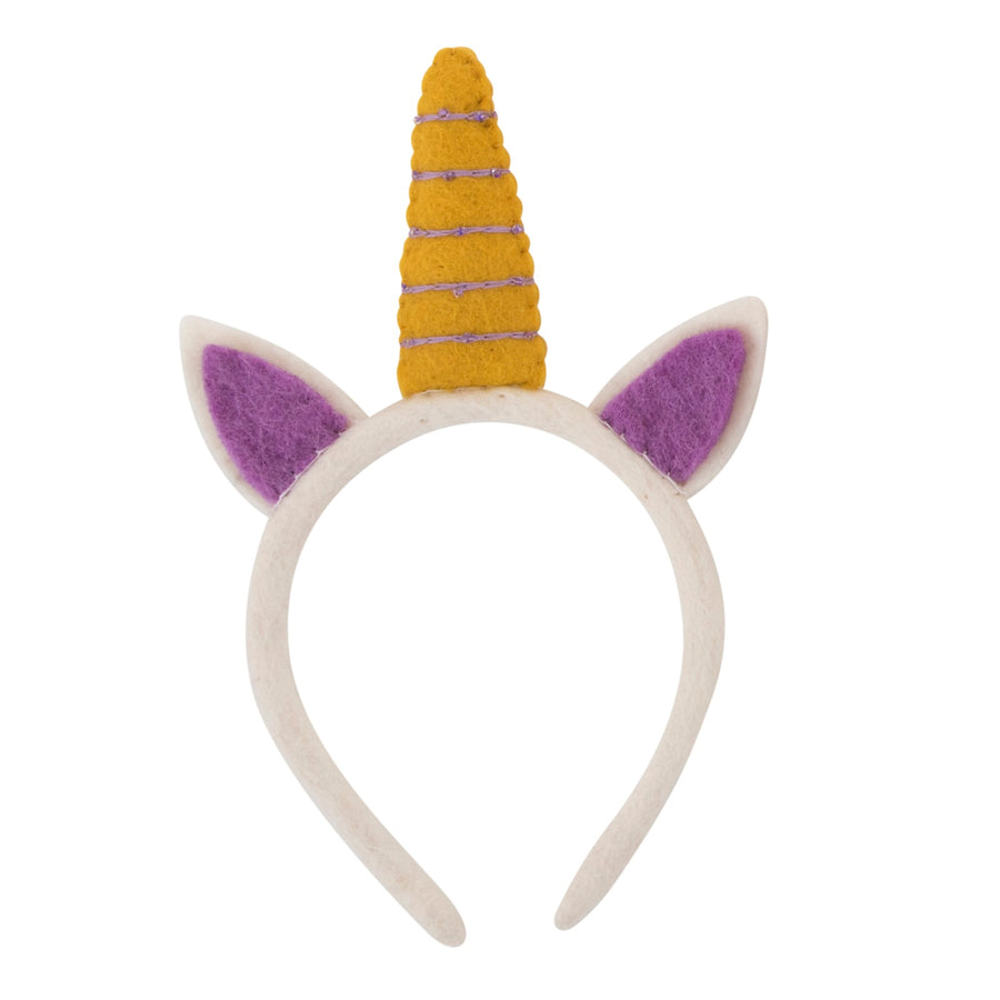 felt unicorn headband; purple