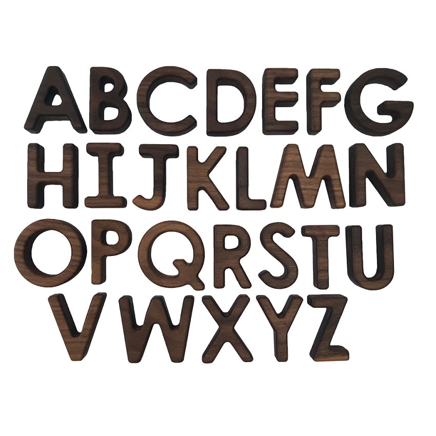 wooden upper case letter set