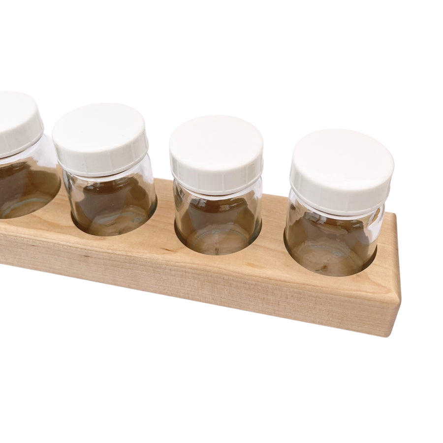 paint jars and wooden holder - set of 6; 50ml
