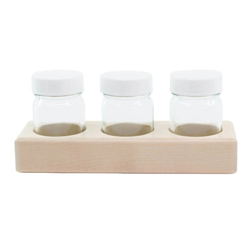 paint jars and wooden holder - set of 3; 50ml